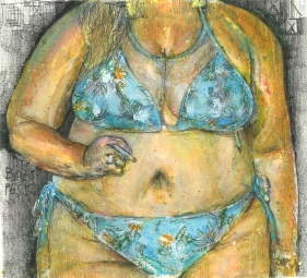 fat - gorda - curvy - portrait - woman - pastel oleo - pintura 2019
